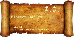 Piszter Dóra névjegykártya